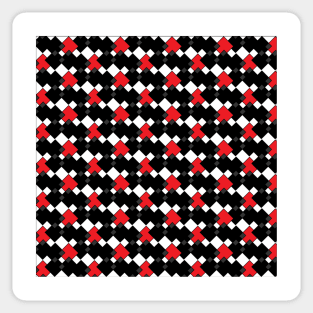 Black, red and white pattern Sticker